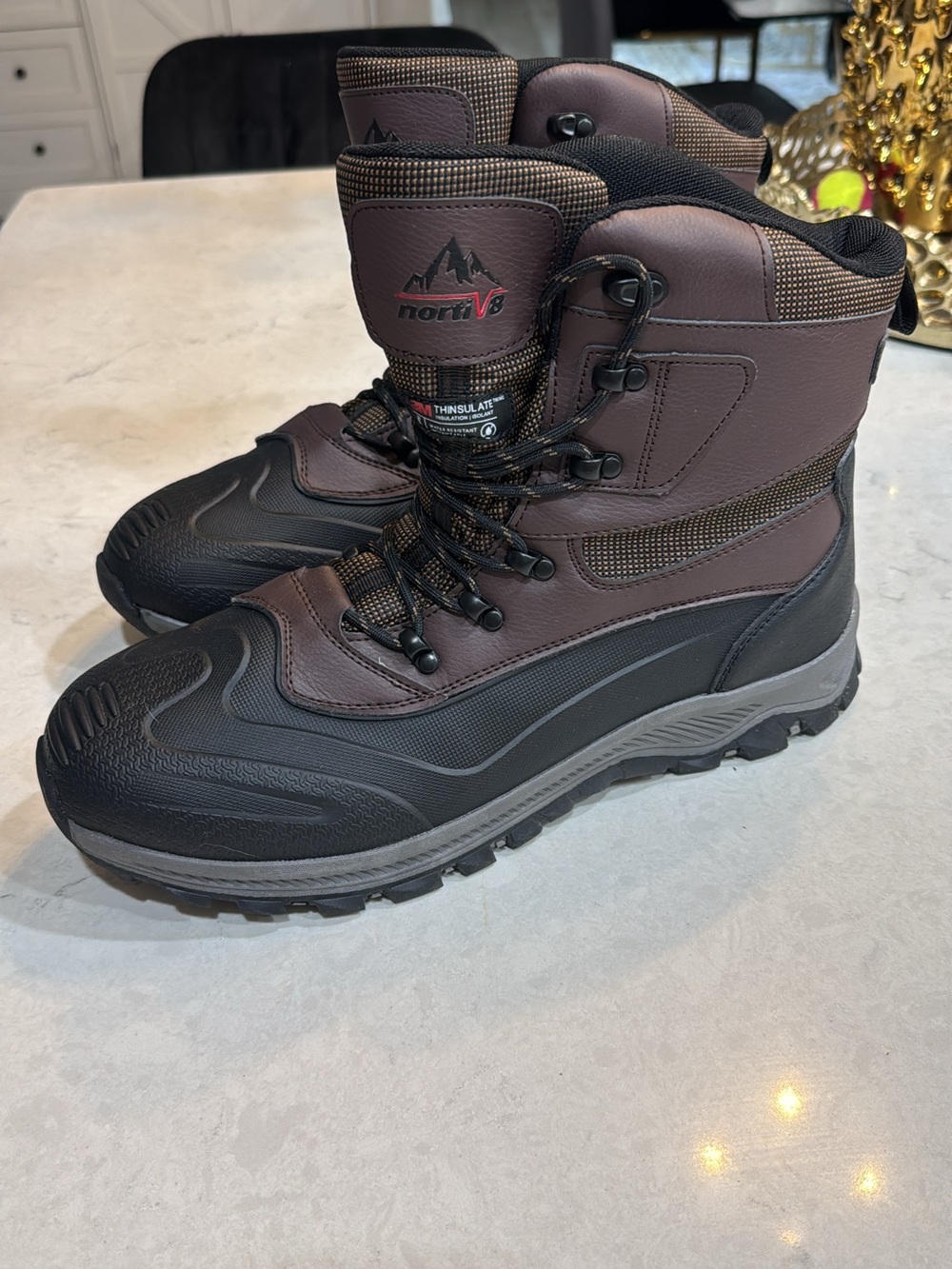 Women’s North V6 Brown and Black Waterproof Winter Boots